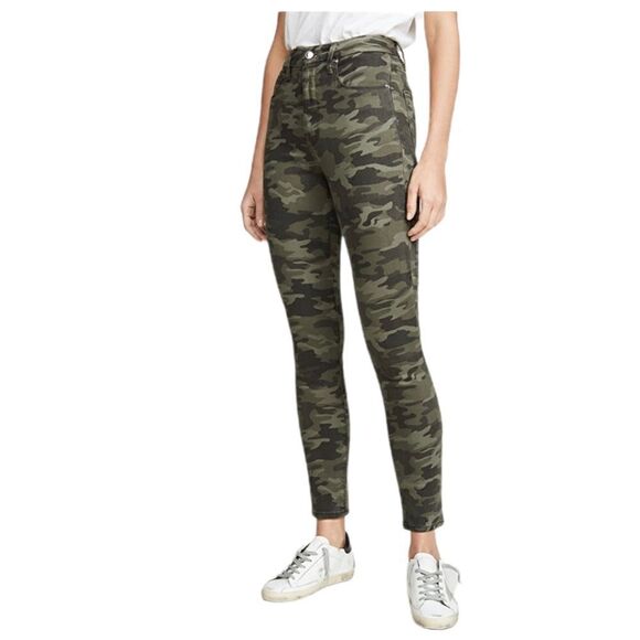 Good American Good Waist Women's Olive Green Camo Jeans Size 8/29 Style#GW001PT - Picture 1 of 12